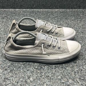Converse CT All Star Shoreline Gray Suede Perforated Slip-On Shoes | Women’s 7